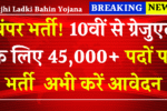 Sarkari Naukri 2025: 10वीं से ग्रेजुएट के लिए निकली बंपर भर्ती 45,000+ सरकारी पदों पर भर्ती, अभी करें आवेदन