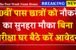 India Post Work From Home Scheme 2025: 10वीं पास छात्रों को सरकारी नौकरी का सुनहरा मौका बिना परीक्षा ₹25,000 सैलरी वाली नोकरी घर बैठे करें आवेदन